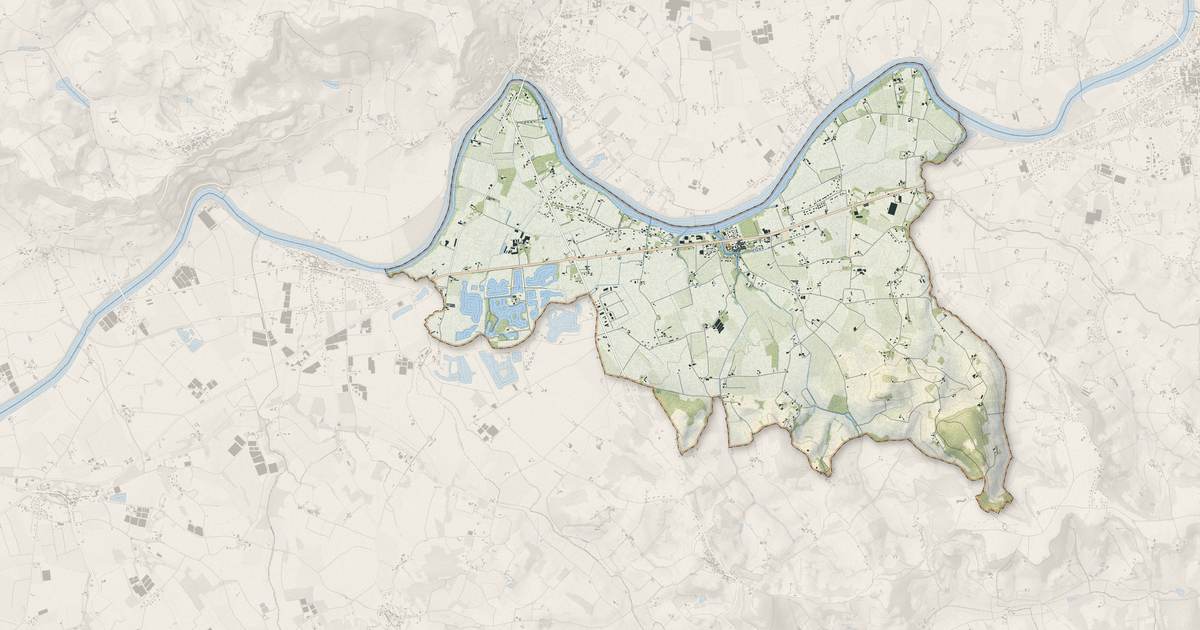 Portrait cartographique de Le Temple-sur-Lot : relief, eau, forêts, bâti et voies, calculés à partir des données de l'IGN