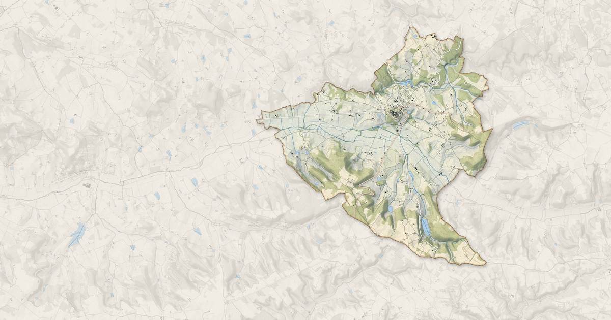 Portrait cartographique de Tournon-d'Agenais : relief, eau, forêts, bâti et voies, calculés à partir des données de l'IGN