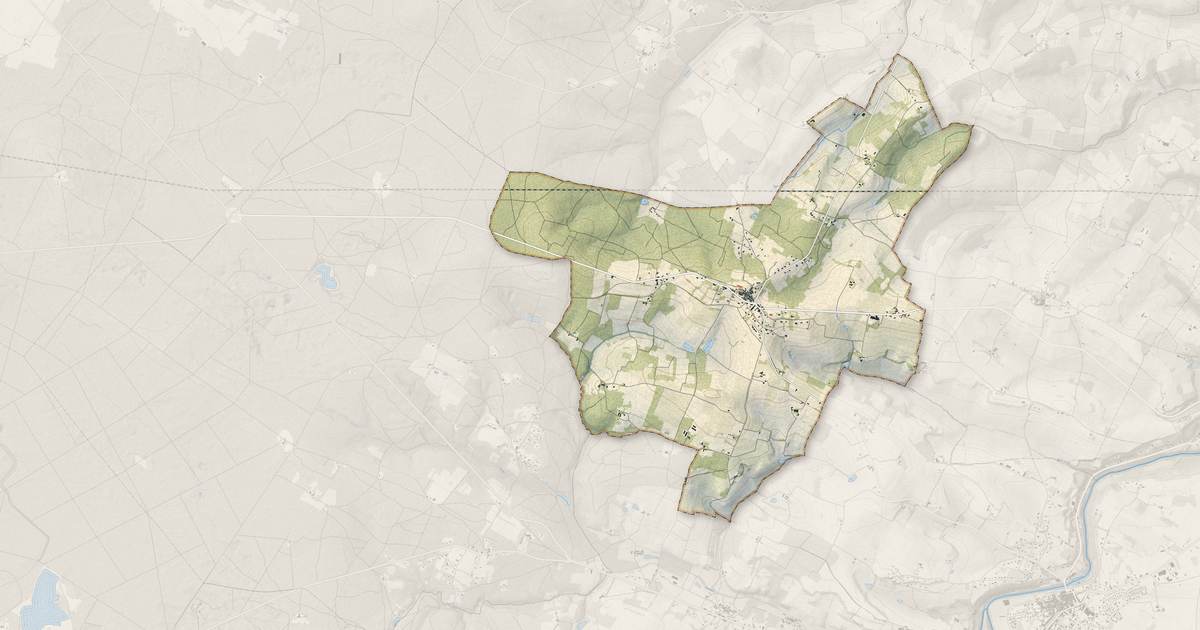 Portrait cartographique de Xaintrailles : relief, eau, forêts, bâti et voies, calculés à partir des données de l'IGN