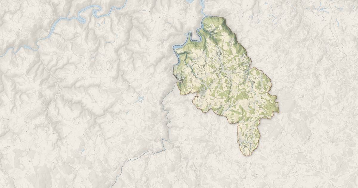 Portrait cartographique de Albaret-le-Comtal : relief, eau, forêts, bâti et voies, calculés à partir des données de l'IGN