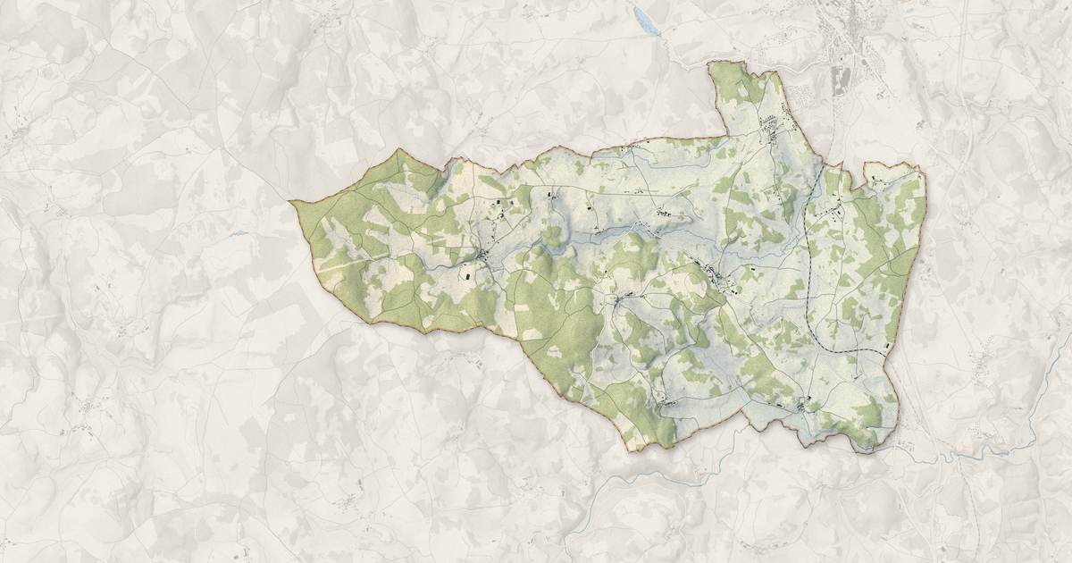 Portrait cartographique de Les Bessons : relief, eau, forêts, bâti et voies, calculés à partir des données de l'IGN