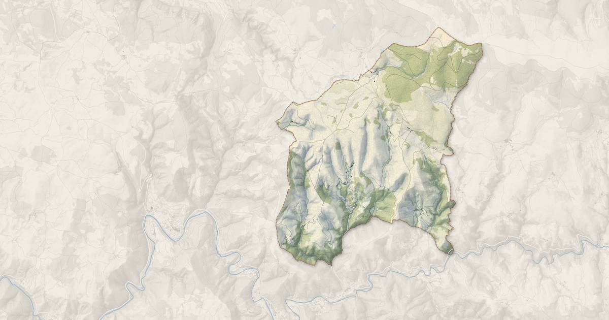 Portrait cartographique de Les Bondons : relief, eau, forêts, bâti et voies, calculés à partir des données de l'IGN