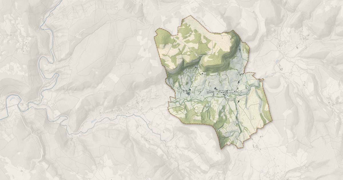 Portrait cartographique de Brenoux : relief, eau, forêts, bâti et voies, calculés à partir des données de l'IGN