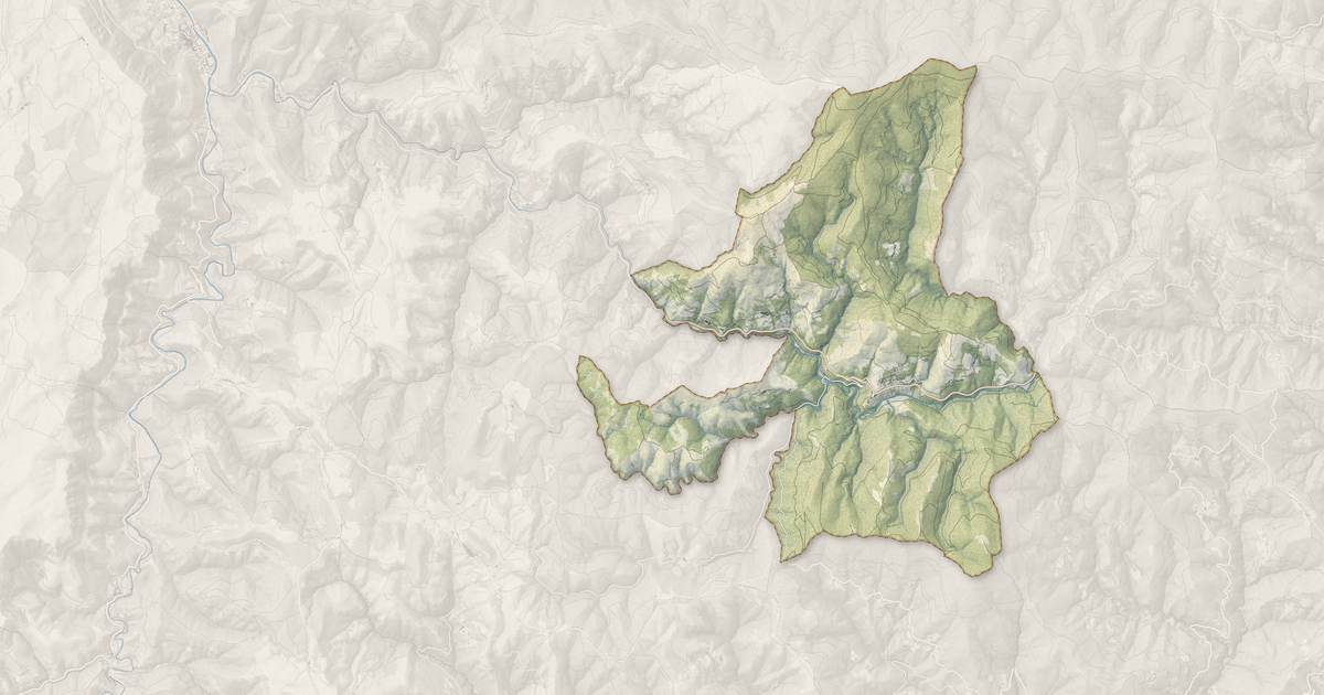 Portrait cartographique de Cassagnas : relief, eau, forêts, bâti et voies, calculés à partir des données de l'IGN