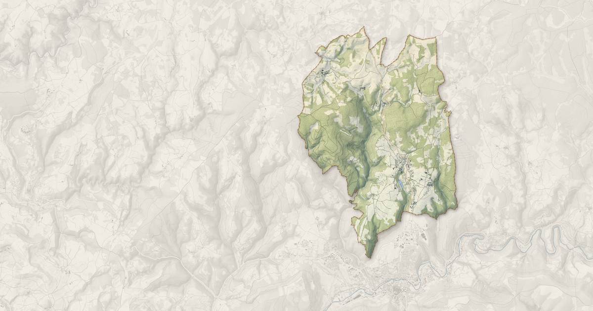 Portrait cartographique de Chastel-Nouvel : relief, eau, forêts, bâti et voies, calculés à partir des données de l'IGN