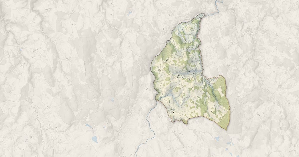 Portrait cartographique de Chauchailles : relief, eau, forêts, bâti et voies, calculés à partir des données de l'IGN