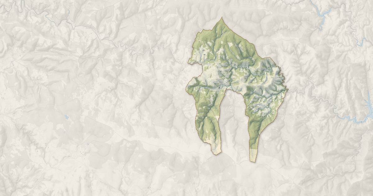 Portrait cartographique de Cubières : relief, eau, forêts, bâti et voies, calculés à partir des données de l'IGN