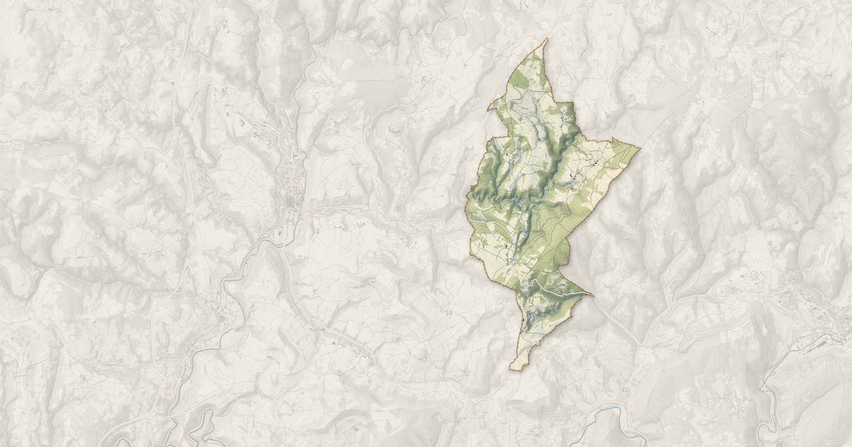 Portrait cartographique de Gabrias : relief, eau, forêts, bâti et voies, calculés à partir des données de l'IGN