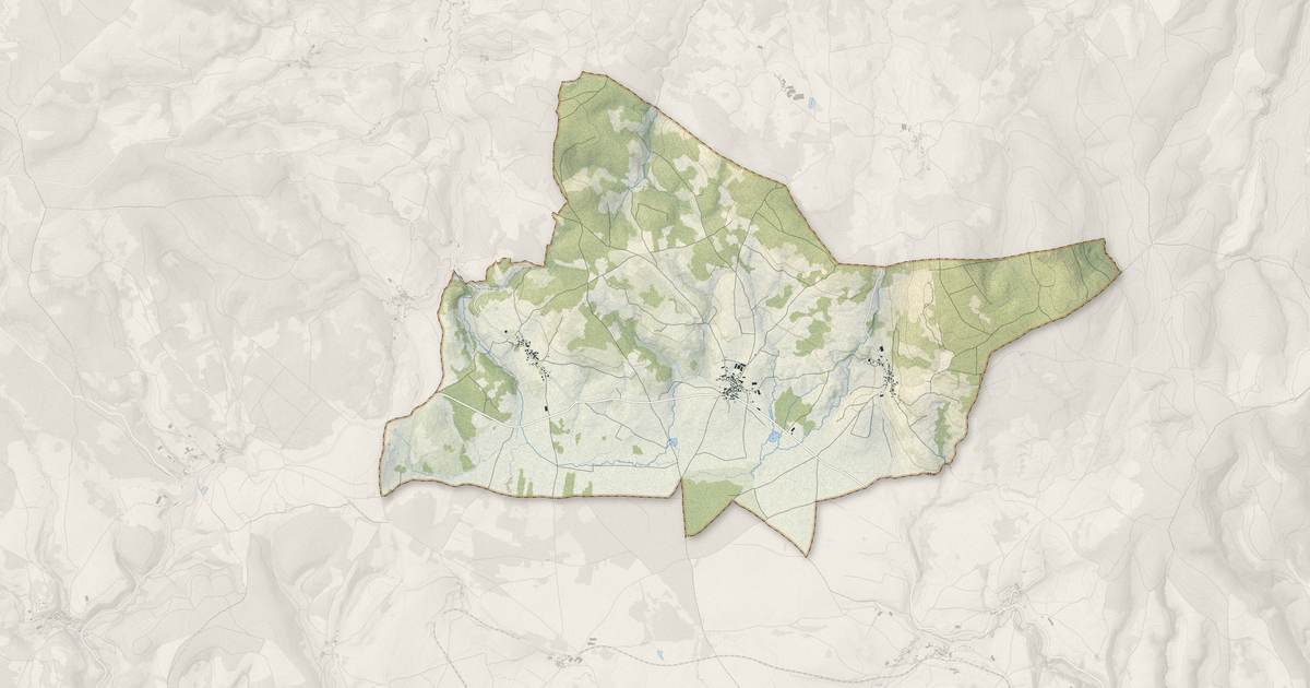 Portrait cartographique de Montbel : relief, eau, forêts, bâti et voies, calculés à partir des données de l'IGN
