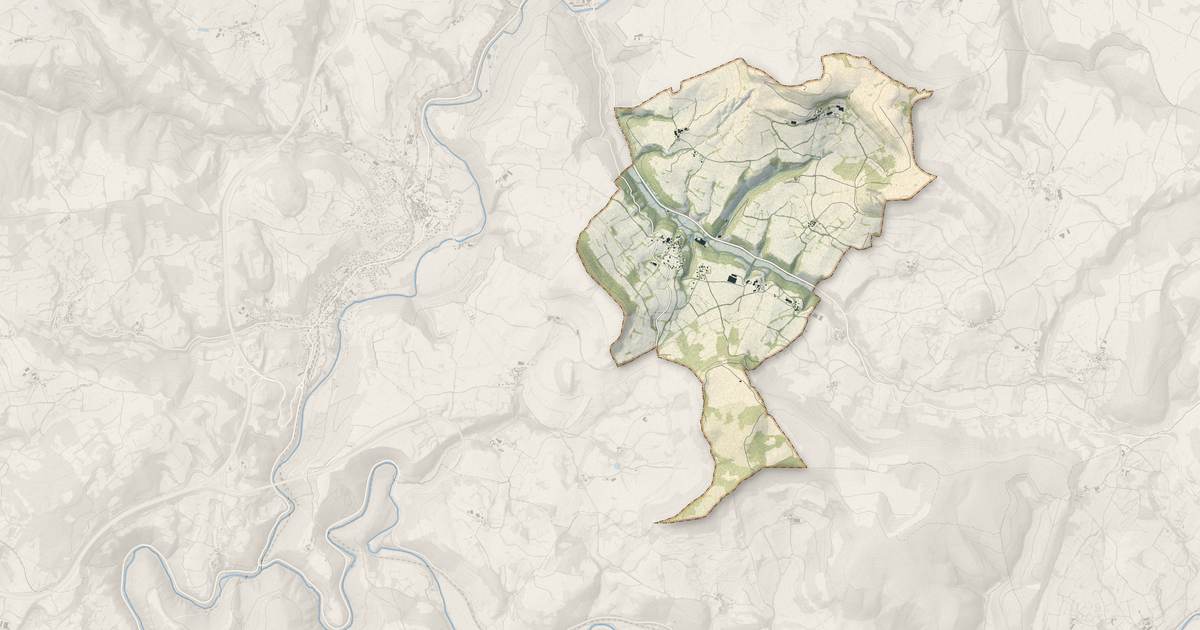 Portrait cartographique de Palhers : relief, eau, forêts, bâti et voies, calculés à partir des données de l'IGN
