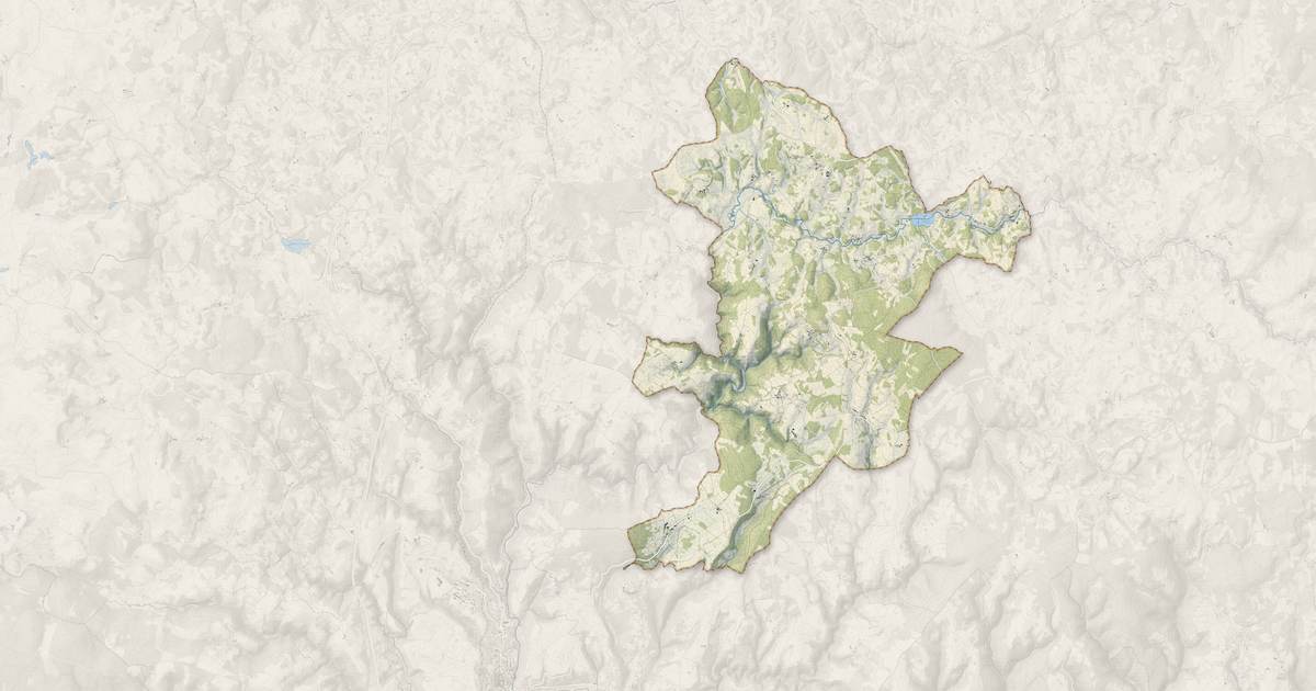 Portrait cartographique de Lachamp-Ribennes : relief, eau, forêts, bâti et voies, calculés à partir des données de l'IGN