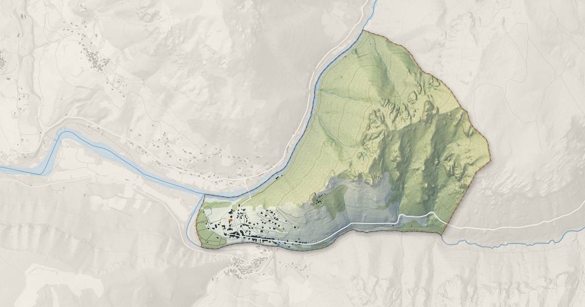 Portrait cartographique de Le Rozier : relief, eau, forêts, bâti et voies, calculés à partir des données de l'IGN