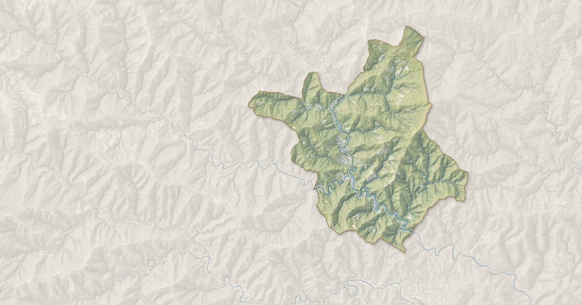 Portrait cartographique de Saint-Étienne-Vallée-Française : relief, eau, forêts, bâti et voies, calculés à partir des données de l'IGN