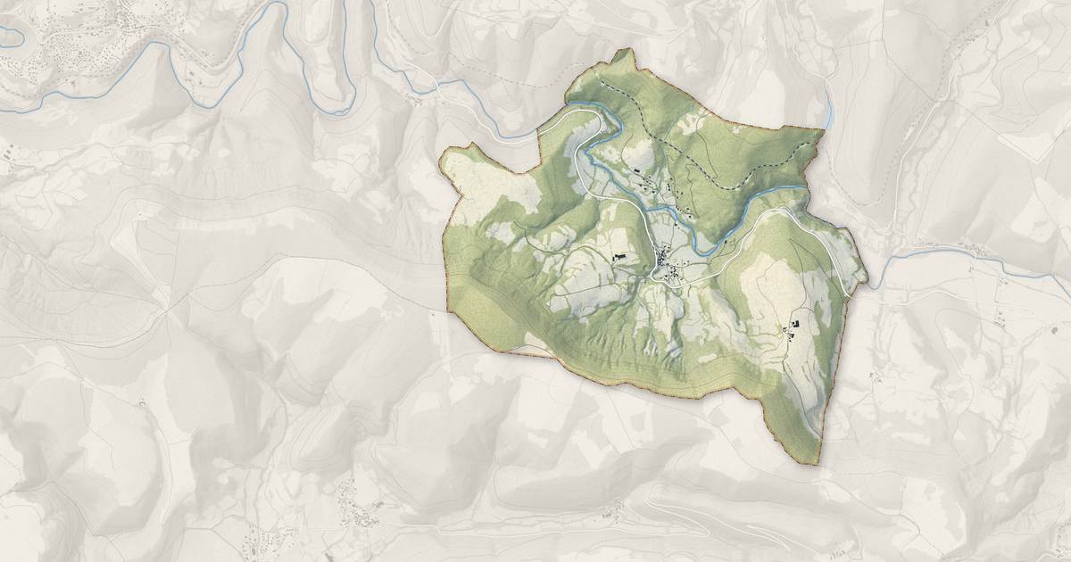Portrait cartographique de Sainte-Hélène : relief, eau, forêts, bâti et voies, calculés à partir des données de l'IGN