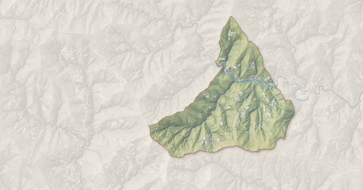 Portrait cartographique de Saint-Michel-de-Dèze : relief, eau, forêts, bâti et voies, calculés à partir des données de l'IGN