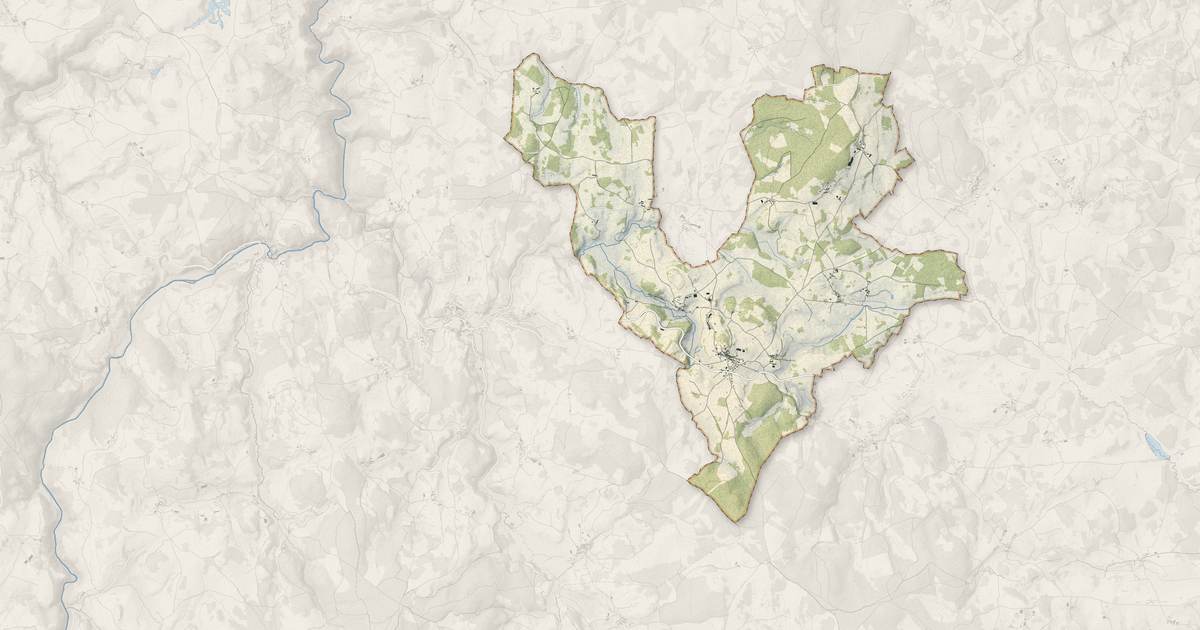 Portrait cartographique de Termes : relief, eau, forêts, bâti et voies, calculés à partir des données de l'IGN