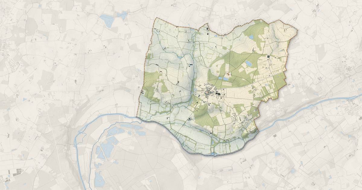 Portrait cartographique de Baracé : relief, eau, forêts, bâti et voies, calculés à partir des données de l'IGN