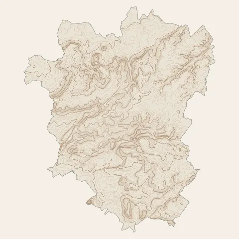 Baugé-en-Anjou : courbes de niveau