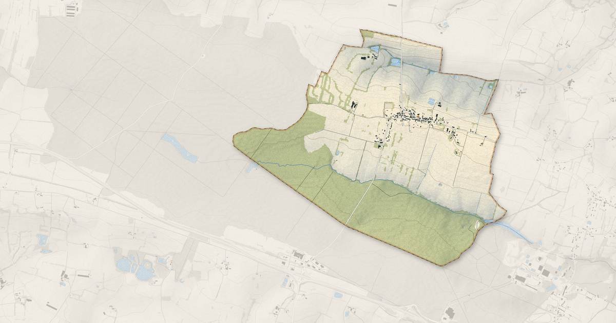 Portrait cartographique de Bourg-l'Évêque : relief, eau, forêts, bâti et voies, calculés à partir des données de l'IGN