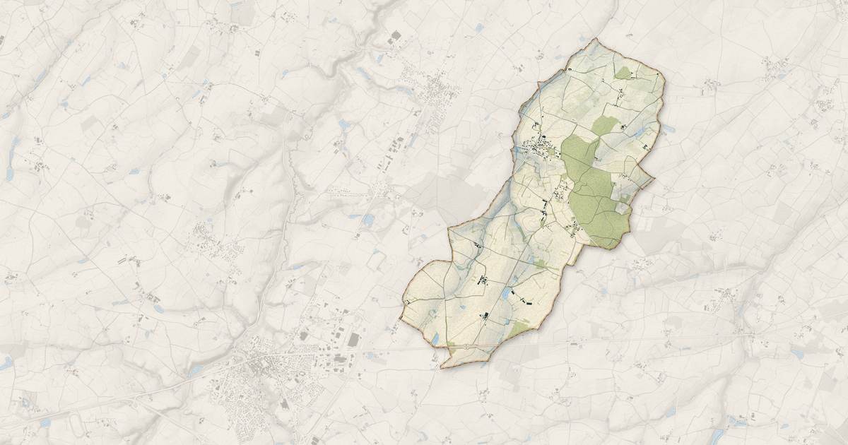 Portrait cartographique de Cernusson : relief, eau, forêts, bâti et voies, calculés à partir des données de l'IGN