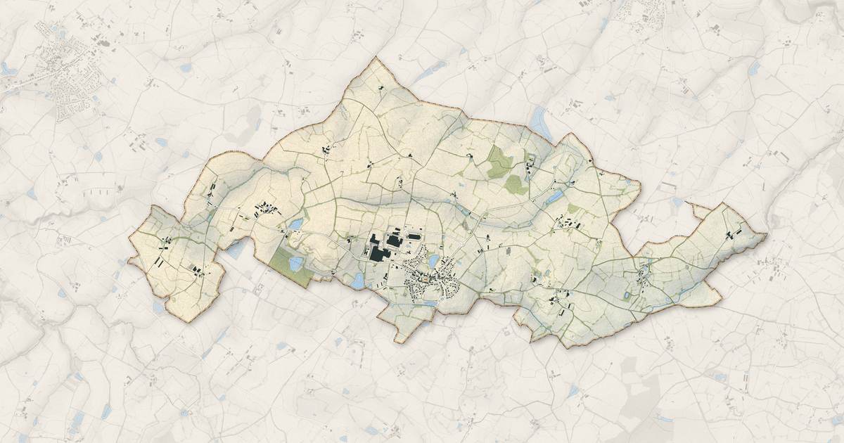 Portrait cartographique de Les Cerqueux : relief, eau, forêts, bâti et voies, calculés à partir des données de l'IGN