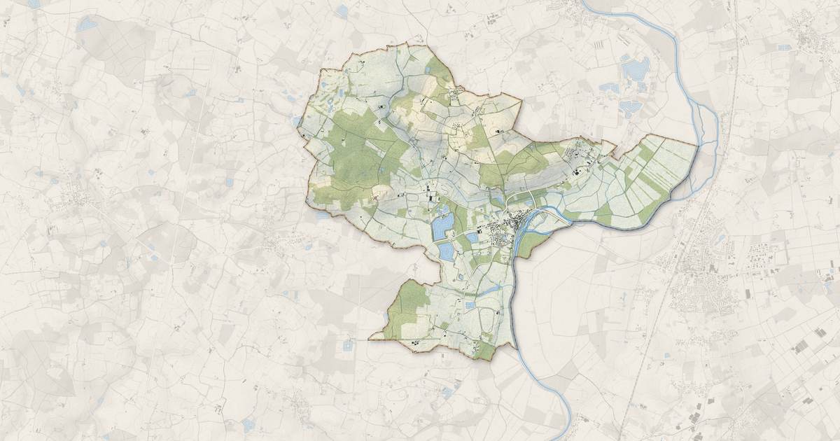 Portrait cartographique de Cheffes : relief, eau, forêts, bâti et voies, calculés à partir des données de l'IGN