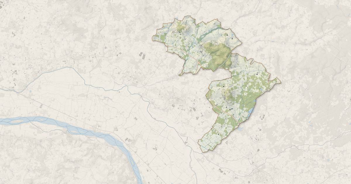 Portrait cartographique de Les Bois d'Anjou : relief, eau, forêts, bâti et voies, calculés à partir des données de l'IGN