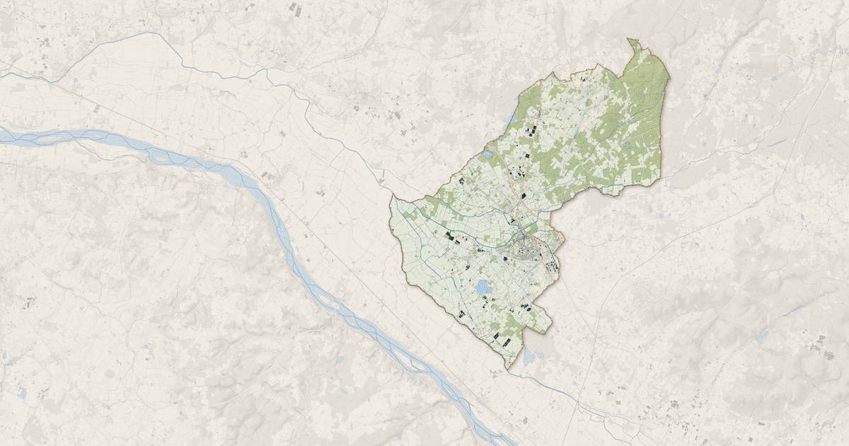 Portrait cartographique de Longué-Jumelles : relief, eau, forêts, bâti et voies, calculés à partir des données de l'IGN