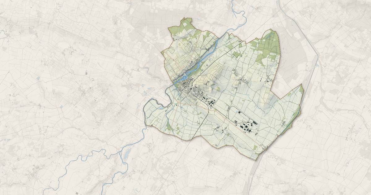 Portrait cartographique de Montreuil-Bellay : relief, eau, forêts, bâti et voies, calculés à partir des données de l'IGN