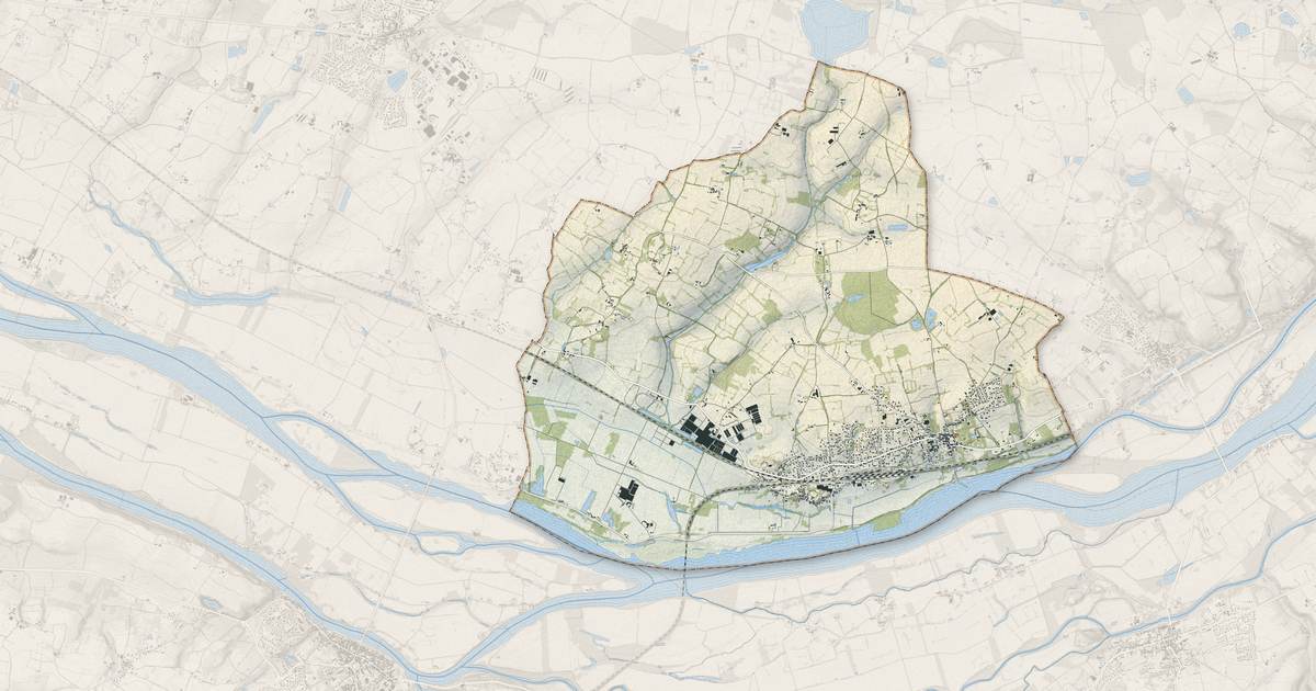 Portrait cartographique de La Possonnière : relief, eau, forêts, bâti et voies, calculés à partir des données de l'IGN
