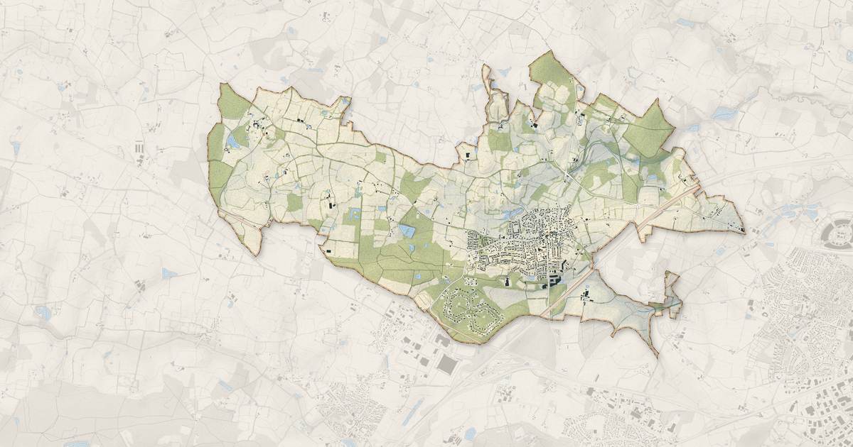 Portrait cartographique de Saint-Lambert-la-Potherie : relief, eau, forêts, bâti et voies, calculés à partir des données de l'IGN