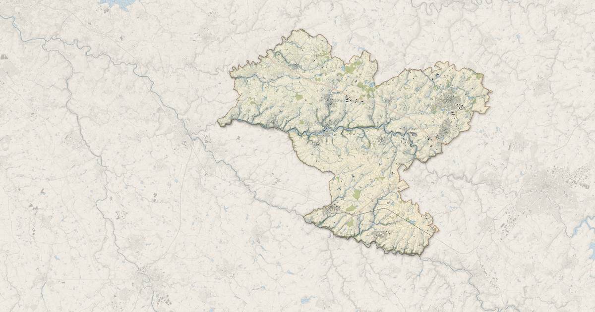 Portrait cartographique de Sèvremoine : relief, eau, forêts, bâti et voies, calculés à partir des données de l'IGN