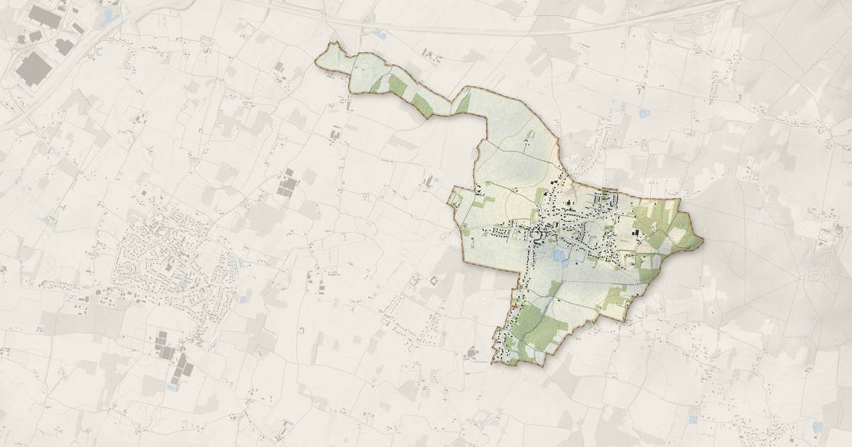 Portrait cartographique de Sarrigné : relief, eau, forêts, bâti et voies, calculés à partir des données de l'IGN