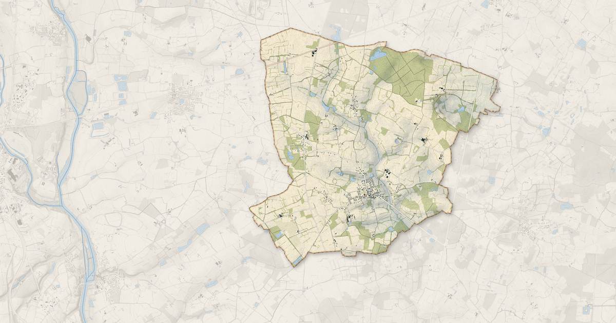 Portrait cartographique de Sceaux-d'Anjou : relief, eau, forêts, bâti et voies, calculés à partir des données de l'IGN