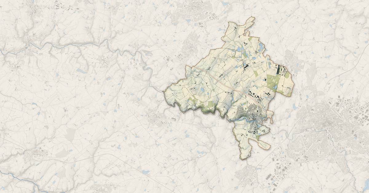 Portrait cartographique de La Séguinière : relief, eau, forêts, bâti et voies, calculés à partir des données de l'IGN
