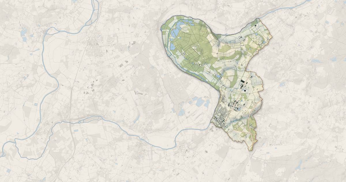 Portrait cartographique de Seiches-sur-le-Loir : relief, eau, forêts, bâti et voies, calculés à partir des données de l'IGN