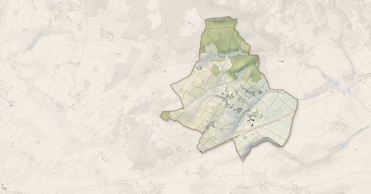 Portrait cartographique de Les Ulmes : relief, eau, forêts, bâti et voies, calculés à partir des données de l'IGN