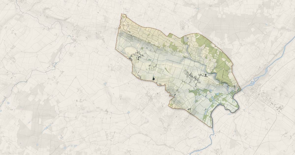 Portrait cartographique de Vaudelnay : relief, eau, forêts, bâti et voies, calculés à partir des données de l'IGN