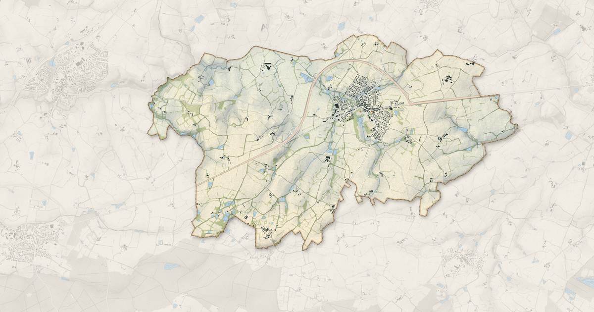 Portrait cartographique de Vezins : relief, eau, forêts, bâti et voies, calculés à partir des données de l'IGN