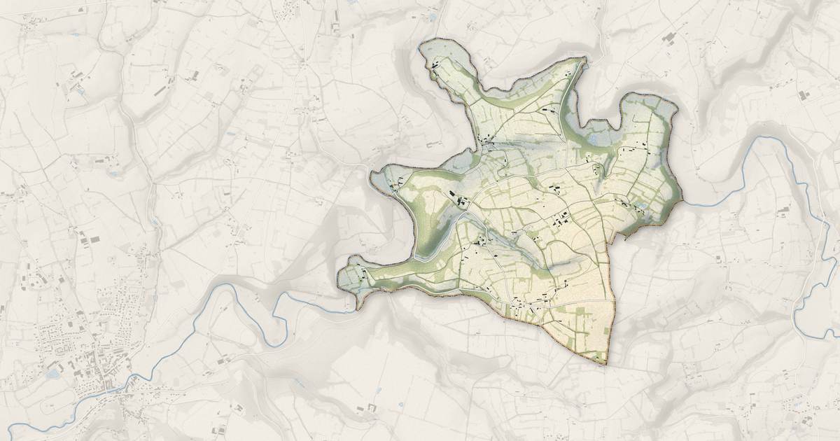 Portrait cartographique de La Baleine : relief, eau, forêts, bâti et voies, calculés à partir des données de l'IGN