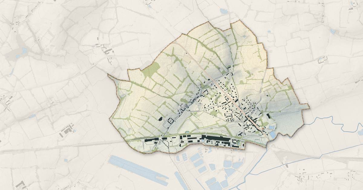 Portrait cartographique de Baupte : relief, eau, forêts, bâti et voies, calculés à partir des données de l'IGN