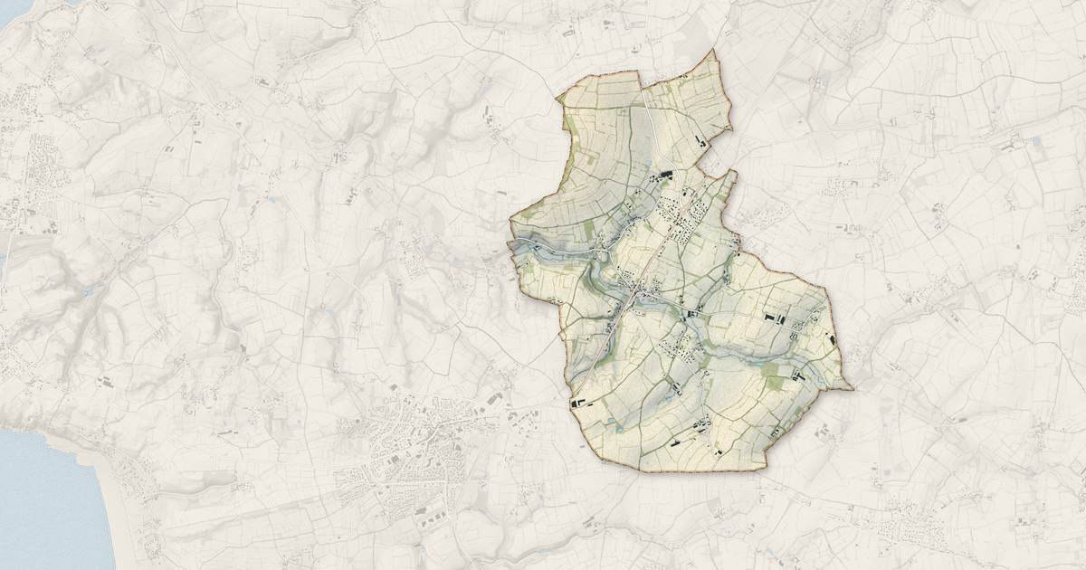 Portrait cartographique de Benoîtville : relief, eau, forêts, bâti et voies, calculés à partir des données de l'IGN