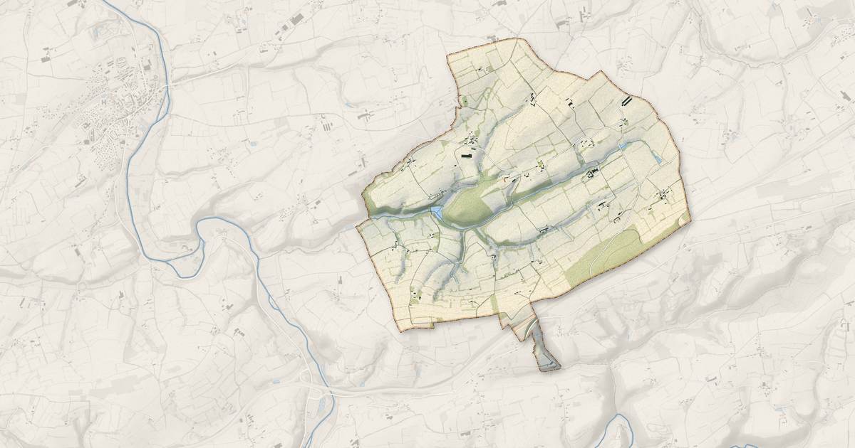 Portrait cartographique de Beuvrigny : relief, eau, forêts, bâti et voies, calculés à partir des données de l'IGN