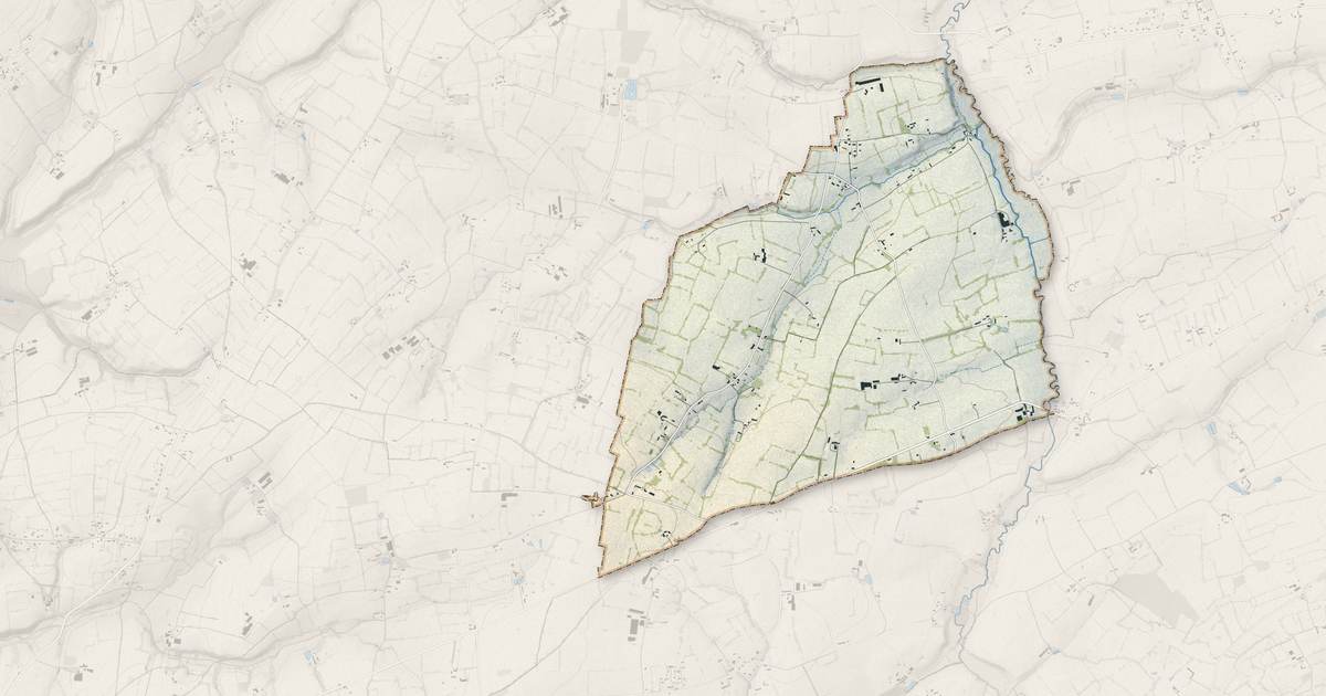 Portrait cartographique de Biéville : relief, eau, forêts, bâti et voies, calculés à partir des données de l'IGN