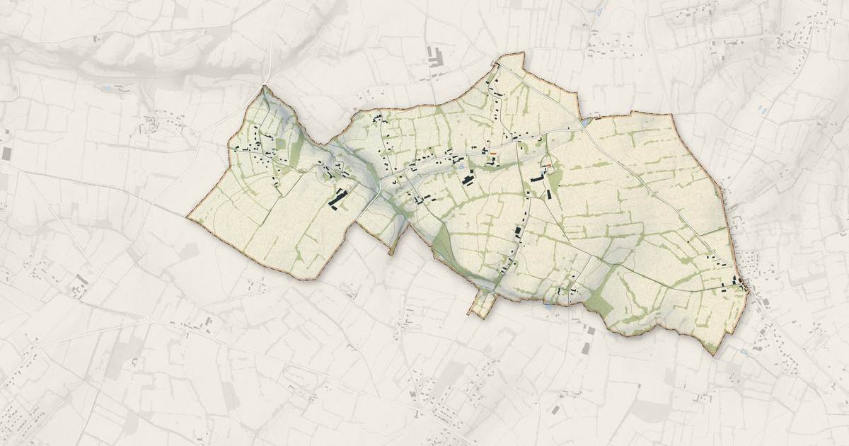 Portrait cartographique de Brainville : relief, eau, forêts, bâti et voies, calculés à partir des données de l'IGN