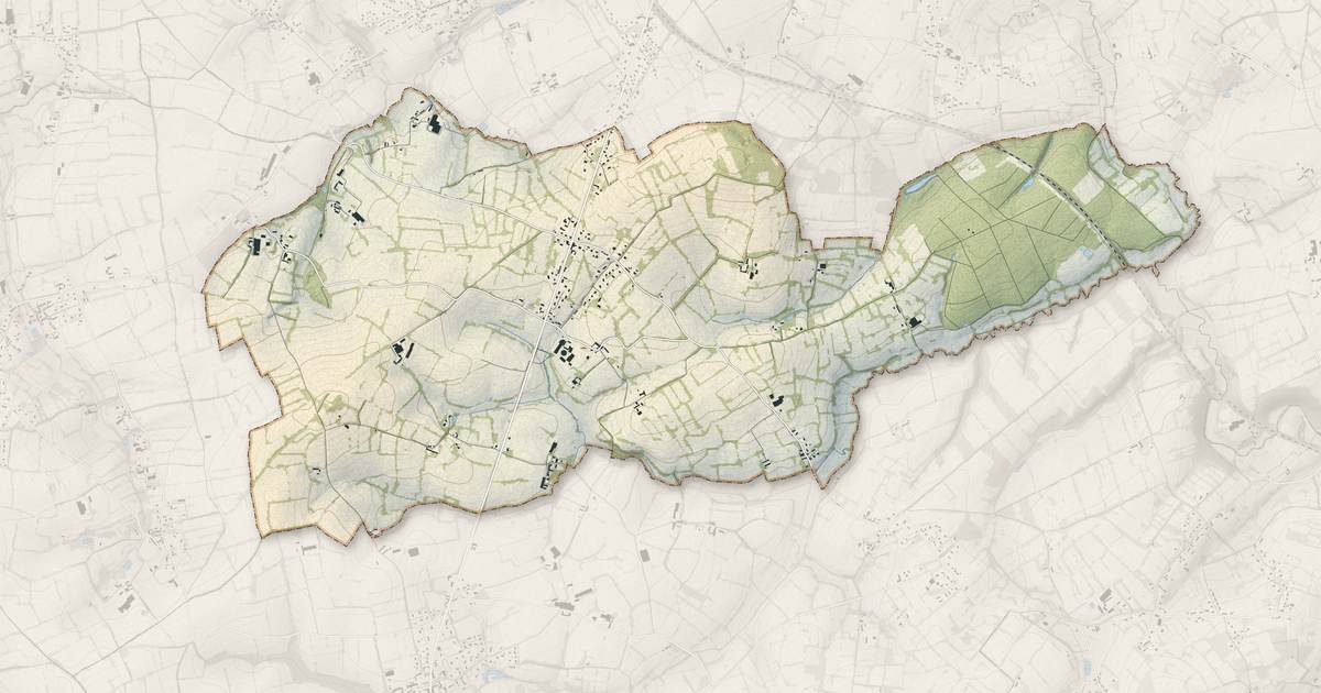 Portrait cartographique de Breuville : relief, eau, forêts, bâti et voies, calculés à partir des données de l'IGN