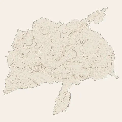 Bricquebec-en-Cotentin : courbes de niveau