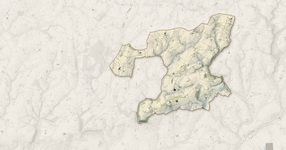 Portrait cartographique de La Chaise-Baudouin : relief, eau, forêts, bâti et voies, calculés à partir des données de l'IGN