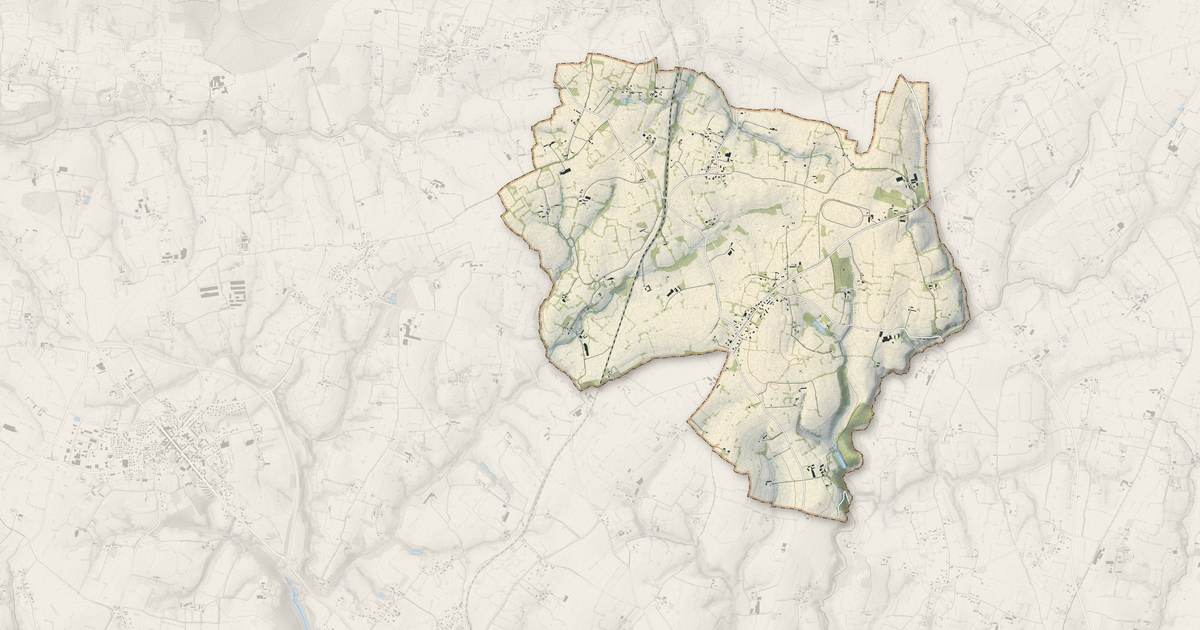 Portrait cartographique de Le Grippon : relief, eau, forêts, bâti et voies, calculés à partir des données de l'IGN