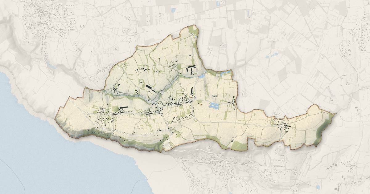 Portrait cartographique de Champeaux : relief, eau, forêts, bâti et voies, calculés à partir des données de l'IGN